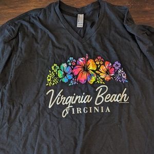 Virginia Beach black T-shirt, v-neck, size XL
